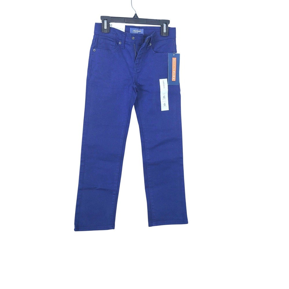 Old Navy Boys Royal Blue Built-In Flex Adjustable Waist Slim Fit Jeans 6 NEW
